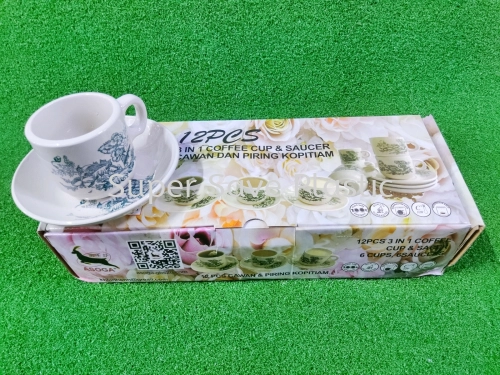 550000 THICK COFFEE CUP+SAUCER(6 SET)