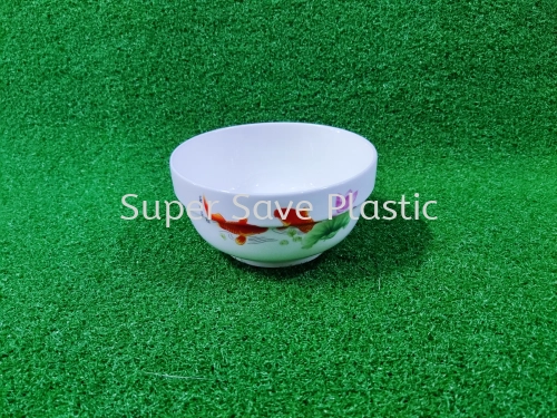 5" RED CARP FISH ROUND BOWL