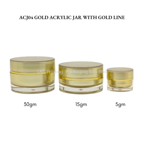 ACJ04 GOLD ACRYLIC JAR WITH GOLD LINE