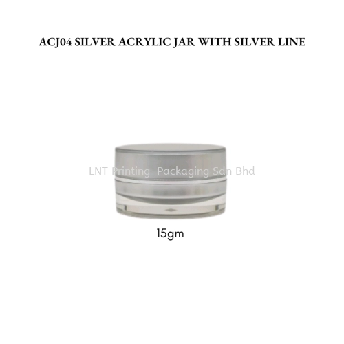 ACJ04 SILVER ACRYLIC JAR WITH SILVER LINE