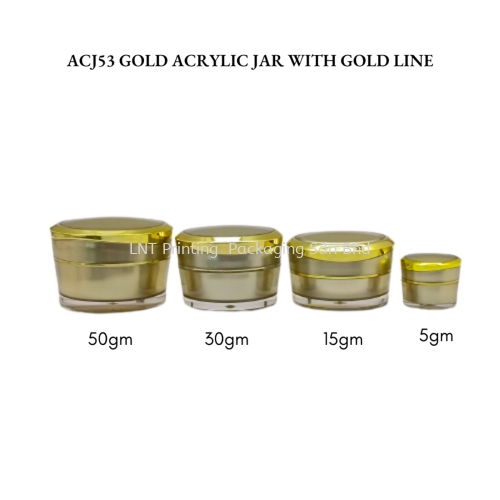 50g To 5g Gold Arcylic Jar With Gold Line