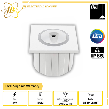 YET OUTDOOR SERIES S55 3W 15LM IP65 3000K WARM WHITE LED STEP LIGHT