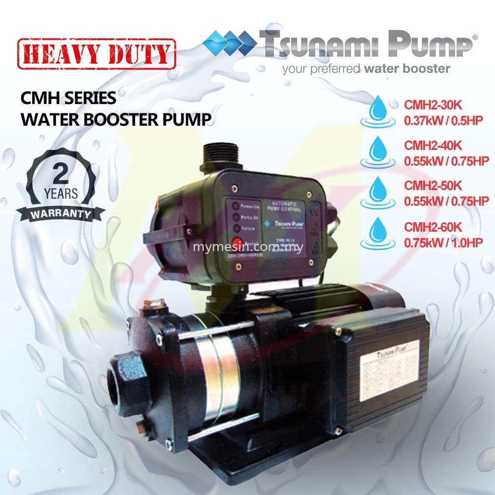 Tsunami CMH-K Series Booster Pump With PC [Code: 10099/ 10100/ 10101]  Warehouse Selangor, Malaysia, Kuala Lumpur (KL), Shah Alam Supply,  Suppliers, Supplier, Distributor | Mymesin Machinery & Hardware Sdn Bhd