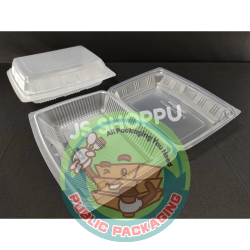 Extra Big Food Box (50pcs+-) BX 210 - Disposable PP Plastic Lunch Box - Chicken Chop Box - BX210