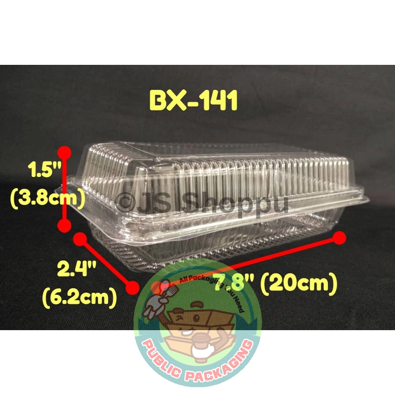 Kuih Container BX141 / Disposable Plastic Clear Bakery Container (50pcs+-) / BX 141