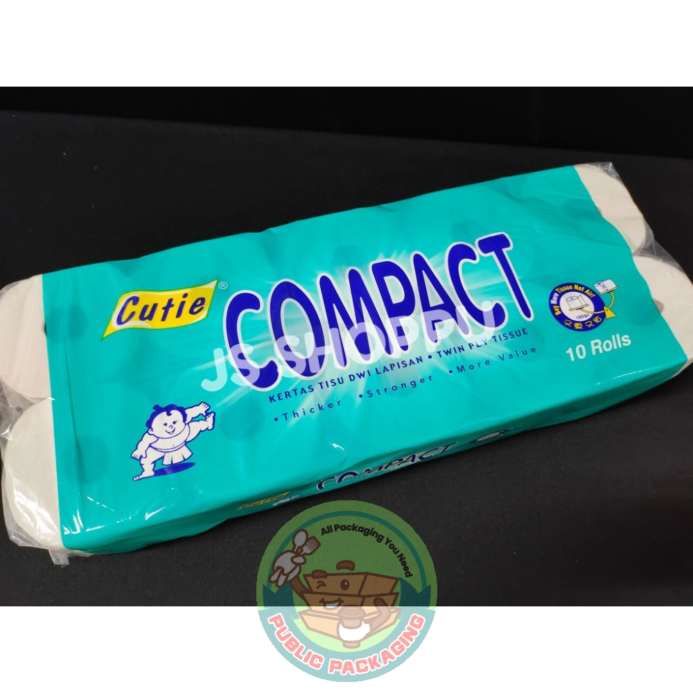 Cutie Compact Toilet Tissue / Tissue Tandas (10 rolls / pkt)