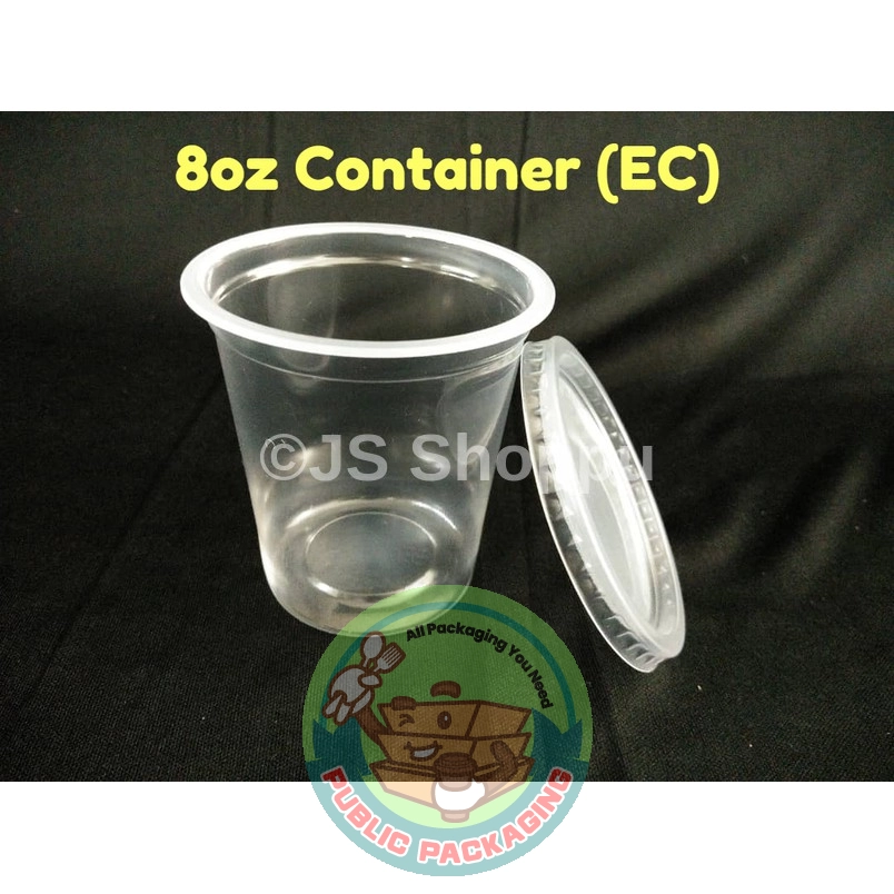 EC 8oz Round Container (100pcs卤) / Disposable Plastic Food Container