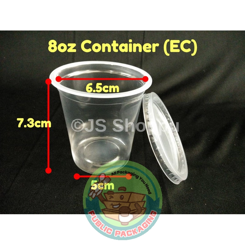 EC 8oz Round Container (100pcs卤) / Disposable Plastic Food Container