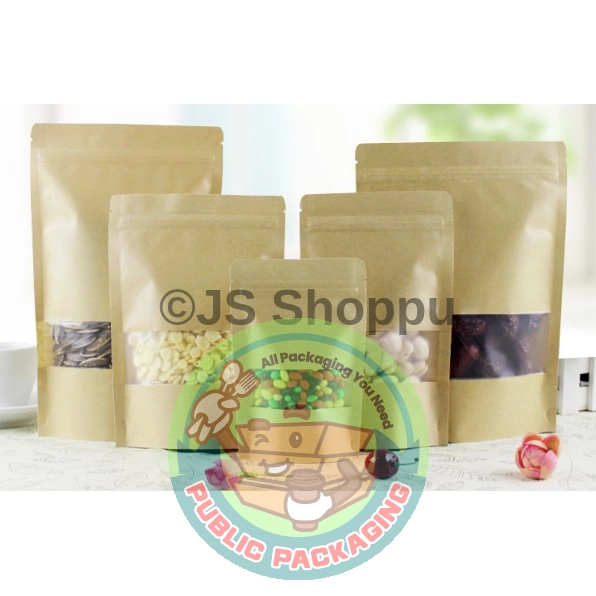 Brown Kraft Paper Zipper Bag / Zip Lock Bag / Ziplock Stand Up Bag / Kraft Paper Packaging Bag / stand Zip