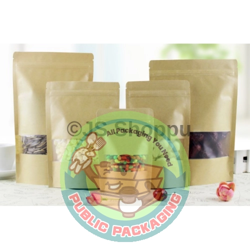 Brown Kraft Paper Zipper Bag / Zip Lock Bag / Ziplock Stand Up Bag / Kraft Paper Packaging Bag / stand Zip