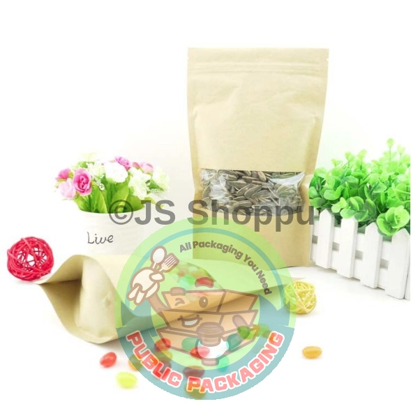 Brown Kraft Paper Zipper Bag / Zip Lock Bag / Ziplock Stand Up Bag / Kraft Paper Packaging Bag / stand Zip