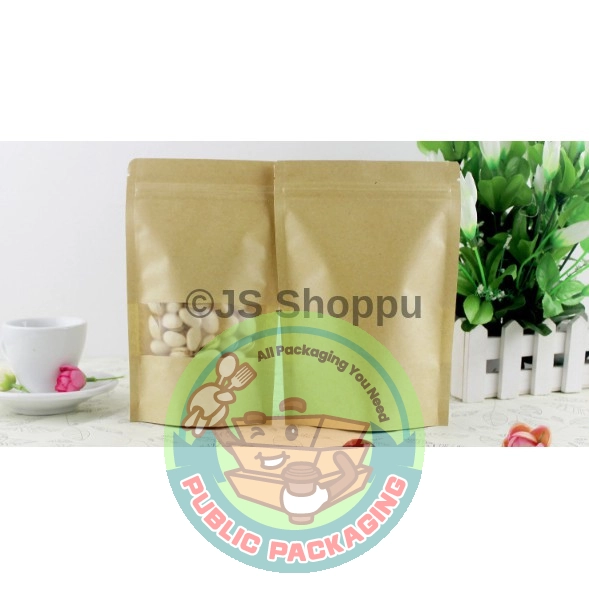 Brown Kraft Paper Zipper Bag / Zip Lock Bag / Ziplock Stand Up Bag / Kraft Paper Packaging Bag / stand Zip