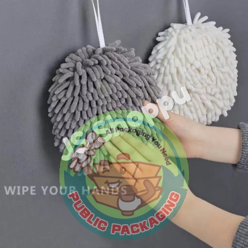 Creative Hanging Cute Chenille Hand Ball Sponge / Hand Wipe Towel / 雪尼尔擦手球海绵