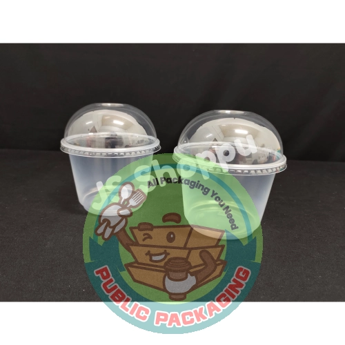 EC 12 / 16 / 20oz PP Round Container with Dome Lid (50pcs卤) / Disposable Plastic Food Box / Bekas Ais Kacang