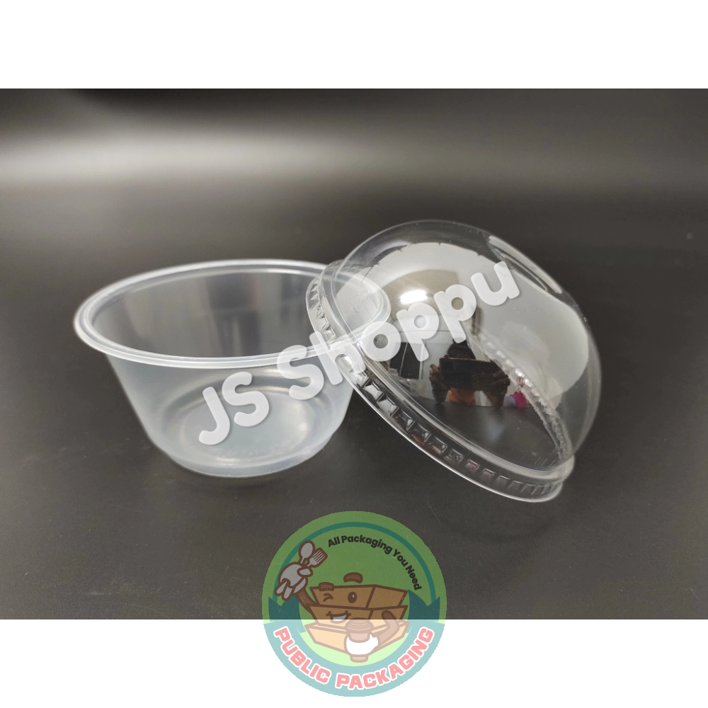 EC 12 / 16 / 20oz PP Round Container with Dome Lid (50pcs卤) / Disposable Plastic Food Box / Bekas Ais Kacang