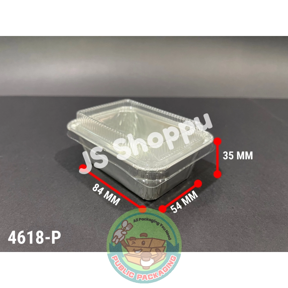 4618-P Aluminium Foil Tray with Clear Lid (10 sets 卤) / Rectangle / Rectangular / Foil Tray 4618 - P