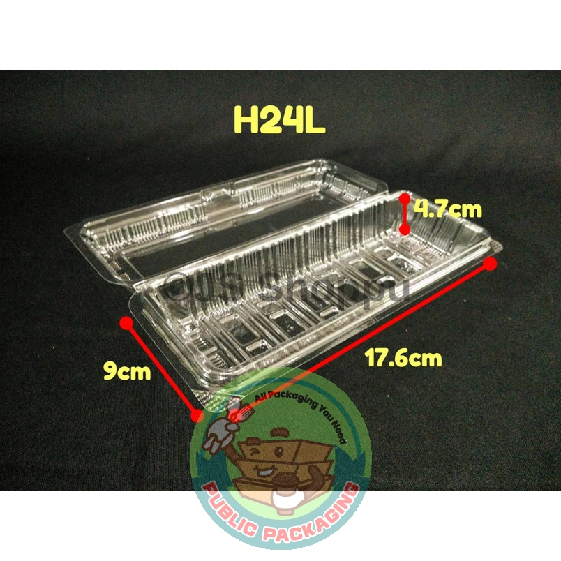 Kuih Container H24L / Disposable Plastic Clear Bakery Container (50pcs+-) / Bakery / Plastic Container