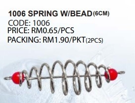 1006 SPRING WITH BEAD (6CM) Spring Fishing Accessories Penang, Malaysia, Bukit Mertajam Supplier, Importer, Supply, Supplies | Oceantac Sdn Bhd