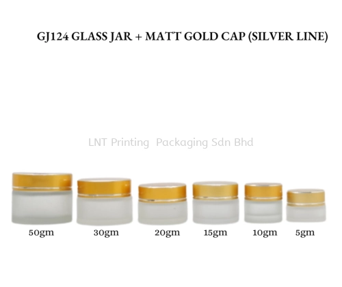 GJ124 GLASS JAR + MATT GOLD CAP (SIL.LINE)