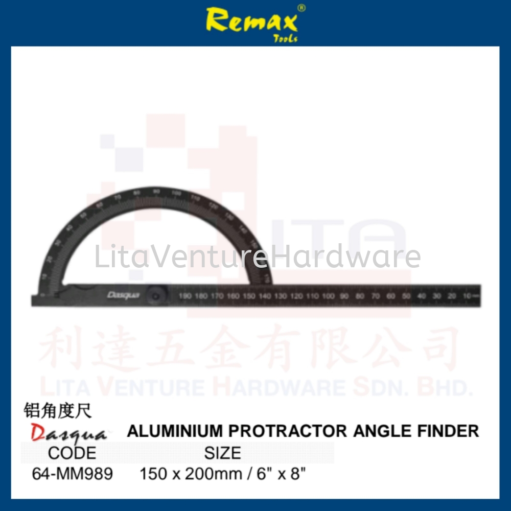 REMAX BRAND ALUMINIUM PROTRACTOR ANGLE FINDER 64MM989