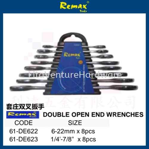 REMAX BRAND DOUBLE OPEN END WRENCHES 61DE622 61DE623