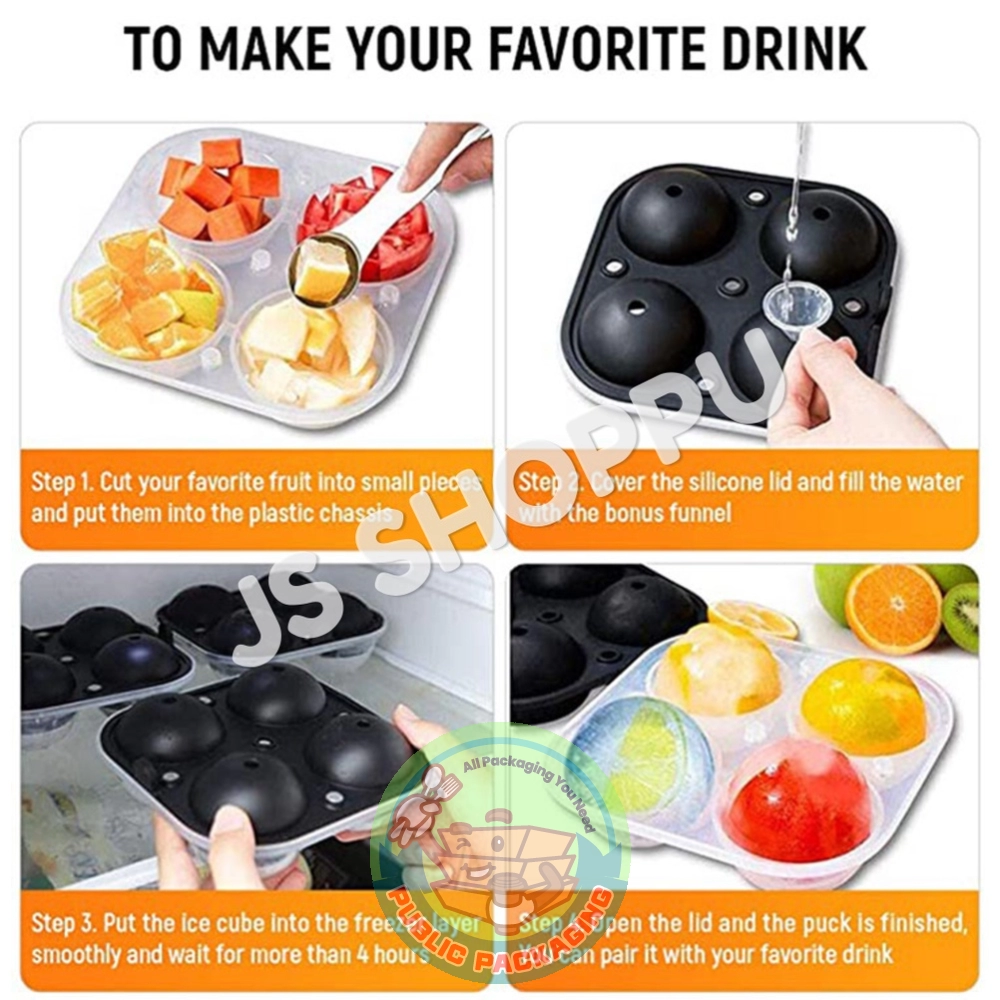 1pc Silicone Round Ice Ball Maker, Large Round Ice Cube Mold