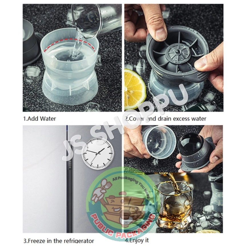 Large Sphere Ice Mold Tray Whiskey Ice Sphere Maker 7.5cm Round