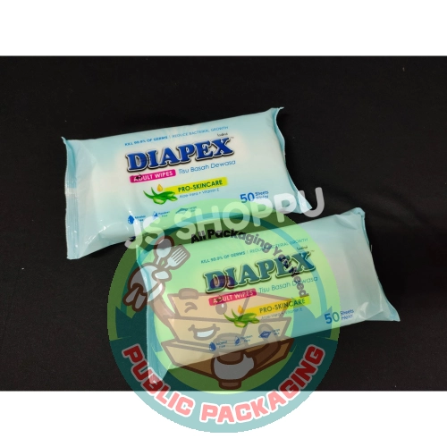 Diapex Adult Wipes / Tisu Basah Dewasa - Kill 99.9% of Germs / Reduce Bacteria Growth / Wet Tissue