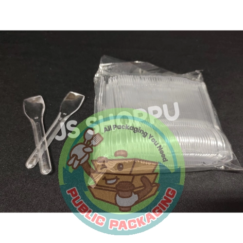 Dessert / Ice Cream Spoon - Transparent [ 100pcs卤 ] Disposable Plastic Cutlery