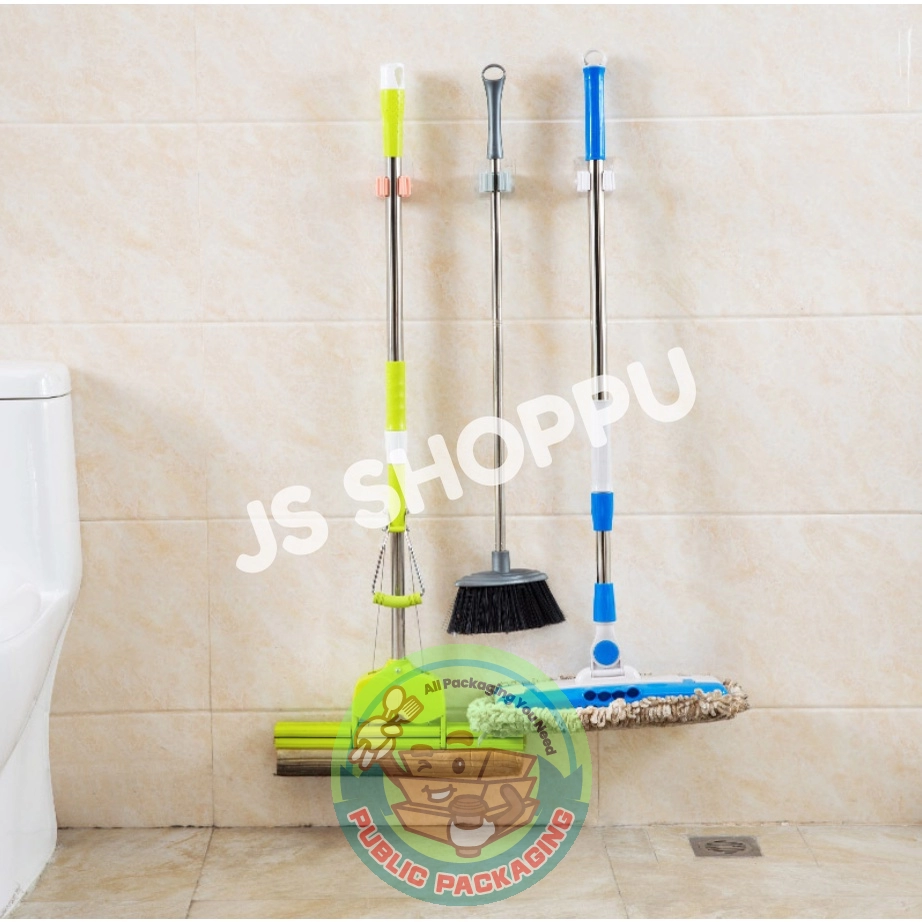 Seamless Wall Hanging Mop Hook / Bathroom / Broom Hanger / 强力无痕拖把夹 / 免打孔挂扫把架 (1 pc)