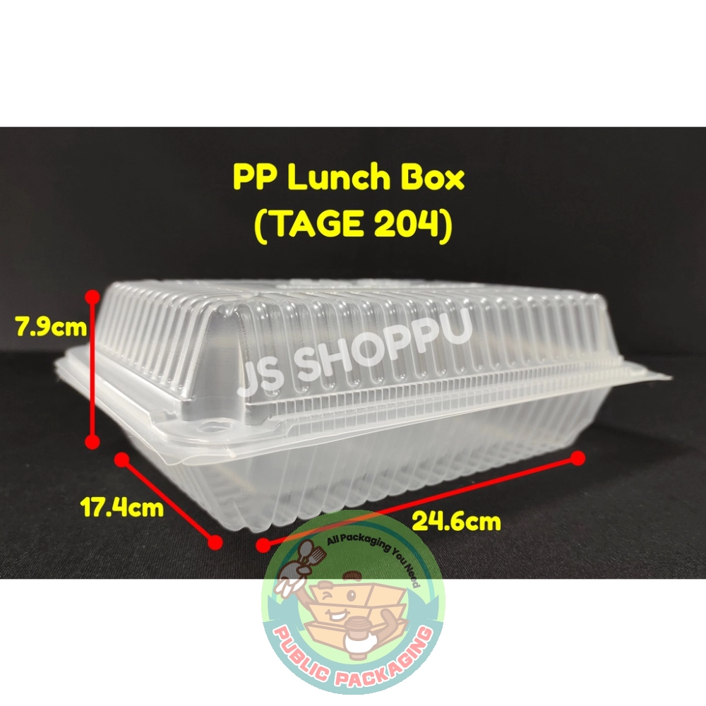 Disposable Lunch Box (TG204) / PP Lunch Box / Kotak Nasi (50pcs+-) / Tage 204