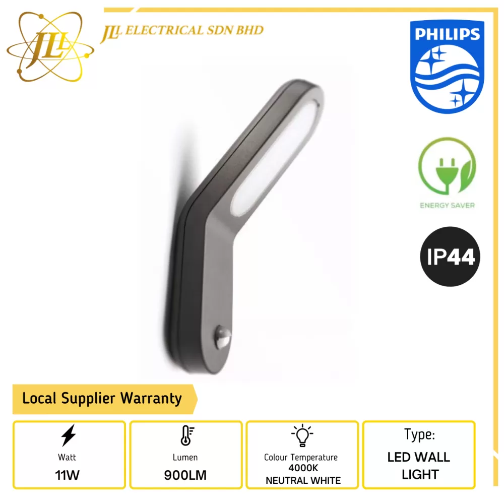 PHILIPS ECOMOODS 16909 11W 220-240V 900LM IP44 4000K NEUTRAL WHITE  ANTHRACITE OUTDOOR WALL LIGHT Kuala Lumpur (KL), Selangor, Malaysia  Supplier, Supply, Supplies, Distributor | JLL Electrical Sdn Bhd