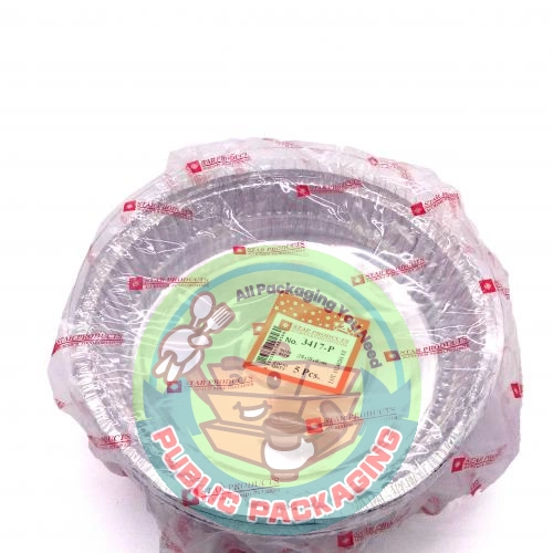 3417-P Aluminium Foil Tray with Clear Lid (5 sets 卤) / Bulat / Round / Foil Tray 3417 - P