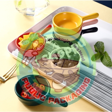 Colorful Mini Ceramic Dish With Handle / Sauce Plate / 迷你陶瓷带柄小碟子