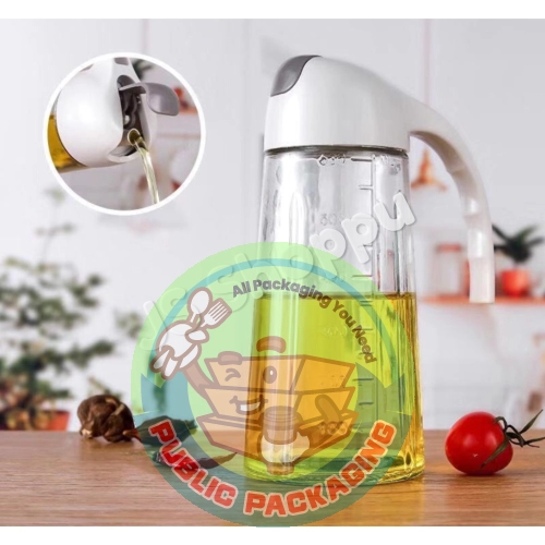 Glass Oil Bottle / Automatic Open And Close Bottle / Japanese Style Glass Oil Can / 自动开合日式玻璃油壶