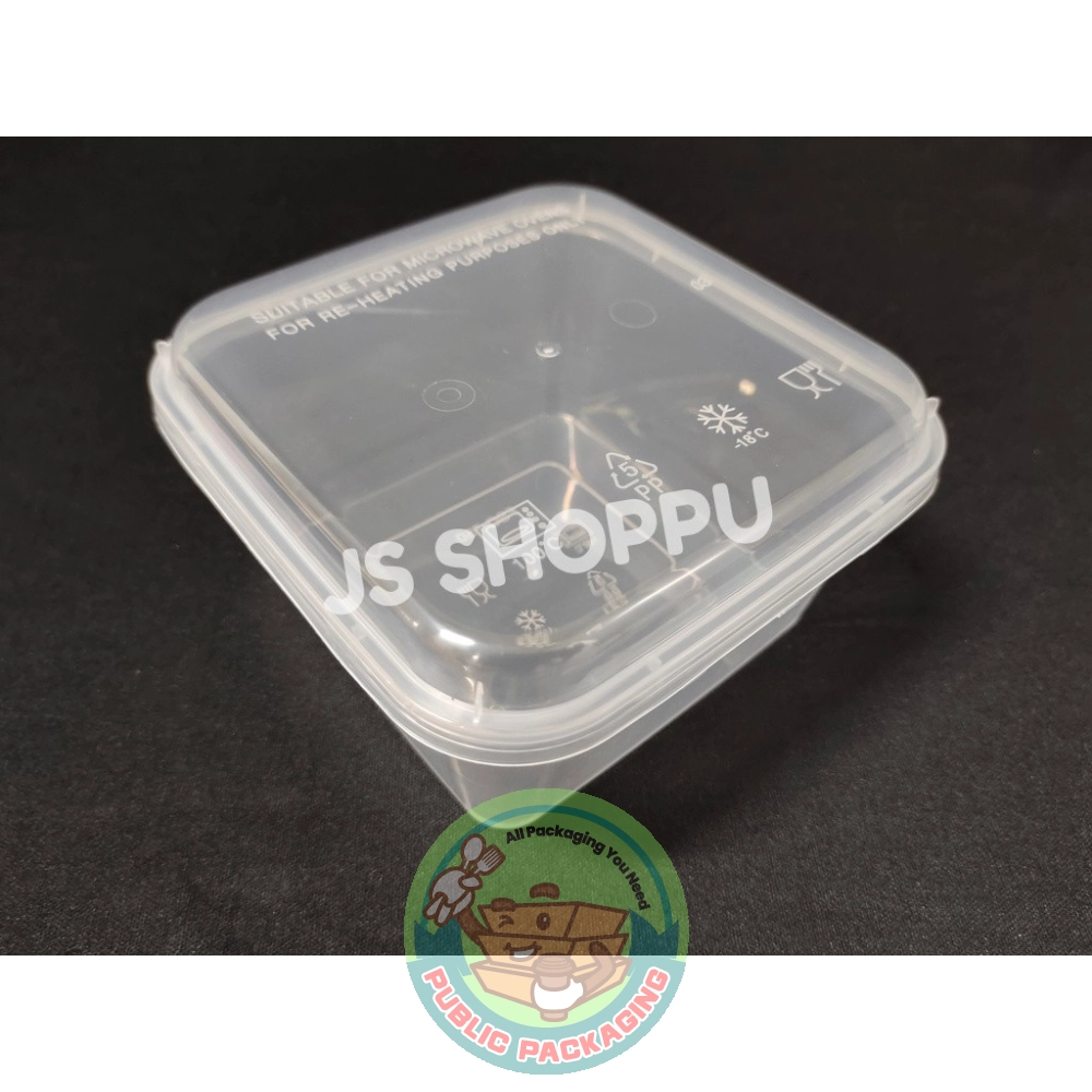 SQ750 Square Plastic Disposable Food Container (50pcs+-)