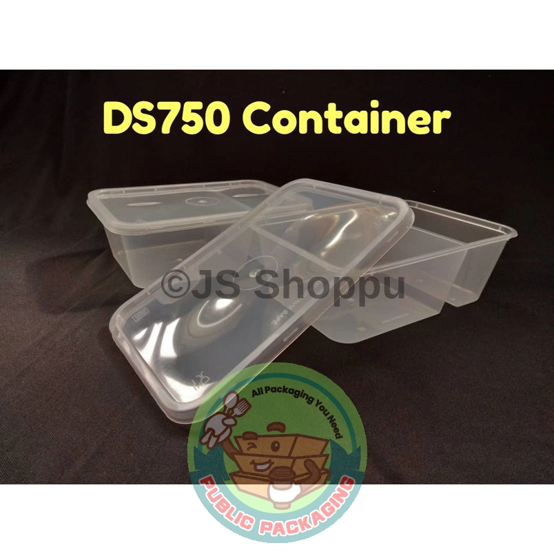 750 DS Two (2) Compartment Plastic Disposable Food Container (50pcs+-)