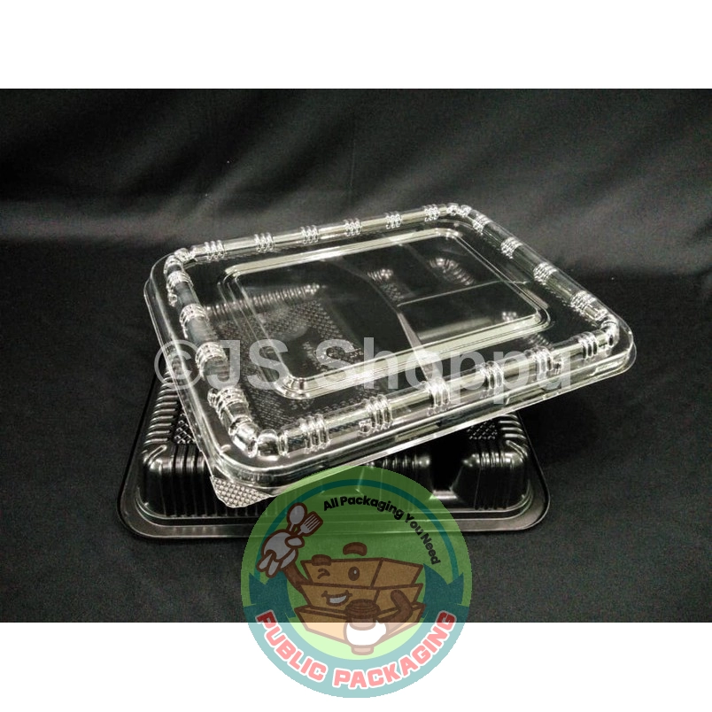 4 Compartment Lunch Box (50pcs卤) BT 4 / Disposable PP Lunch Box / Kotak Nasi