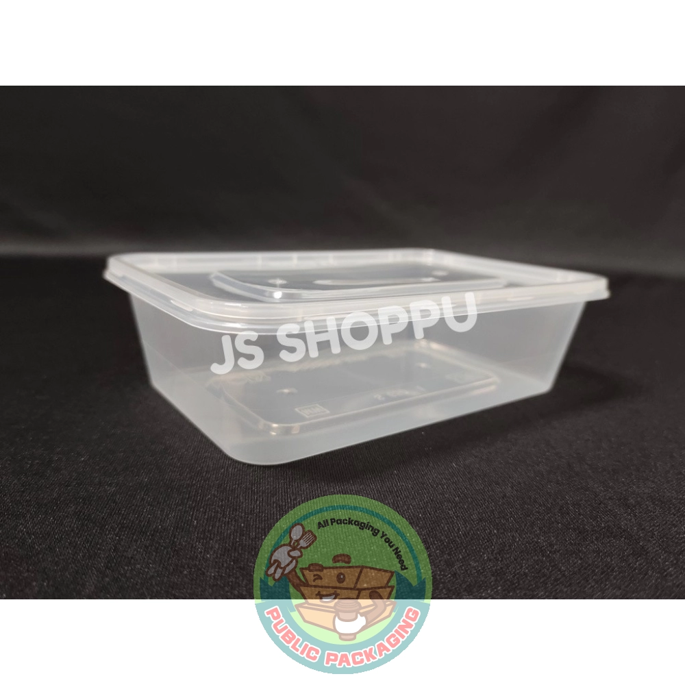 650ml Rectangular Plastic Disposable Food Container (50pcs+-)