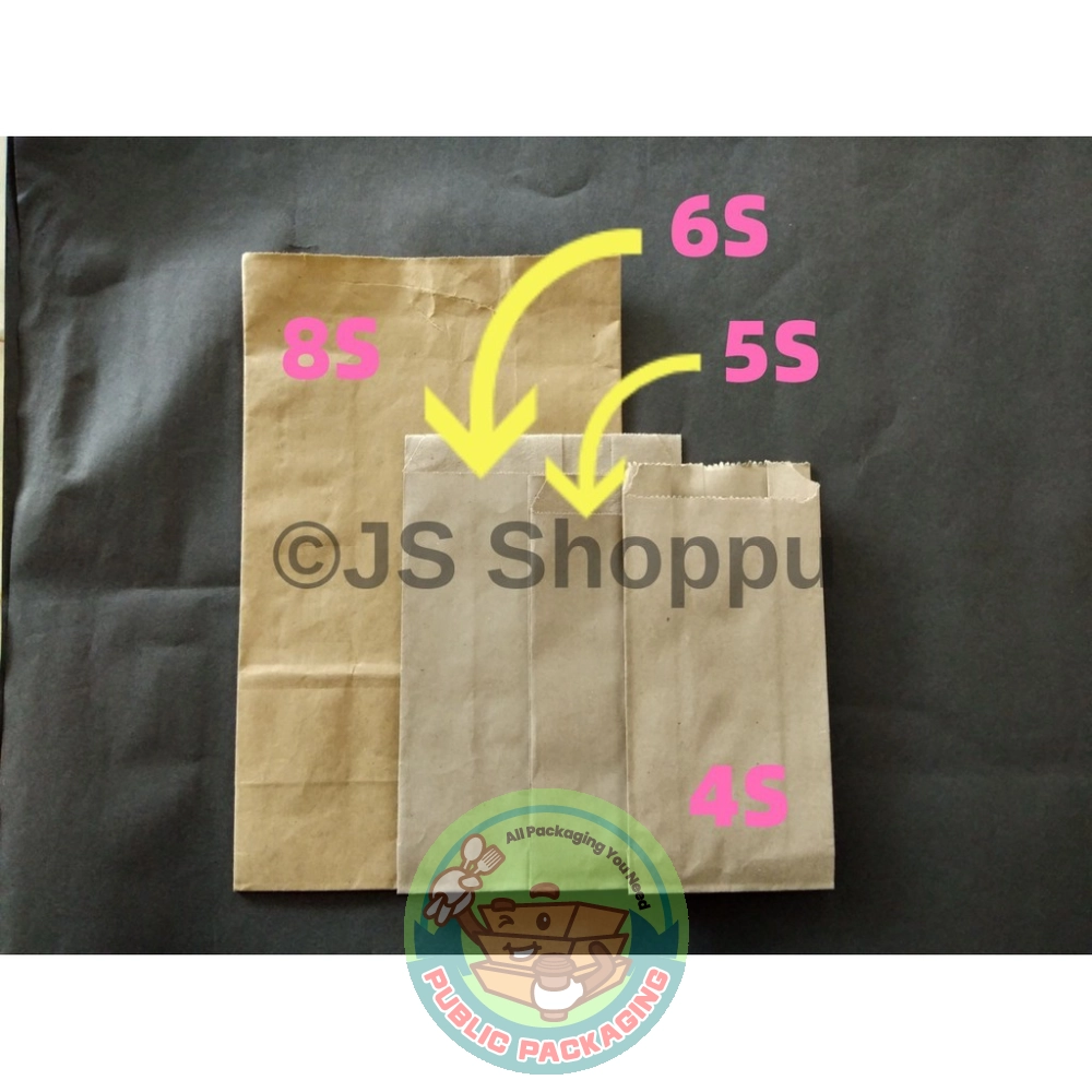 Paper Bag 8S (Paper Top) / Beg Kertas Coklat / Goodies Bag / Gift Bag