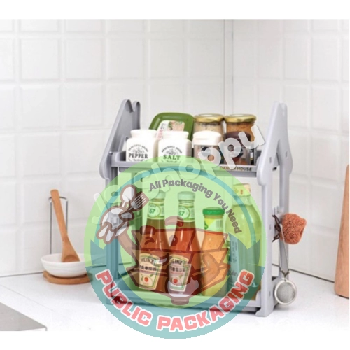 Kitchen Three-tier Spice Organizer Storage Rack Rak Dapur Toilet Serbaguna 厨房三层调味品置物架