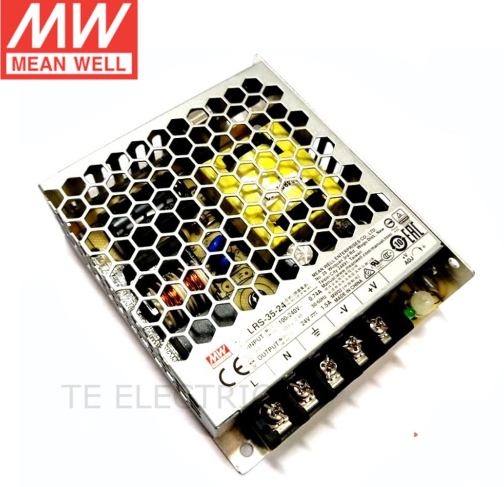 MEANWELL LRS-35-24 POWER SUPPLY OUTPUT 24V 1.5A (ORIGINAL)