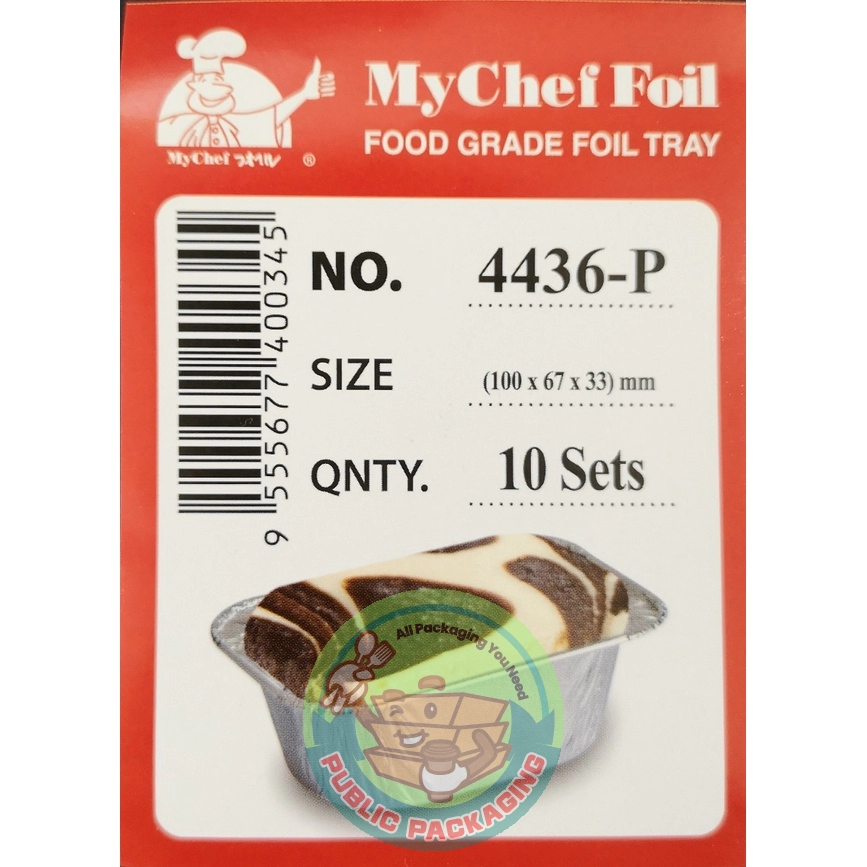 4436-P Aluminium Foil Tray with Clear Lid (10 sets 卤) Rectangle / Rectangular My Chef Foil Tray 4436 - P