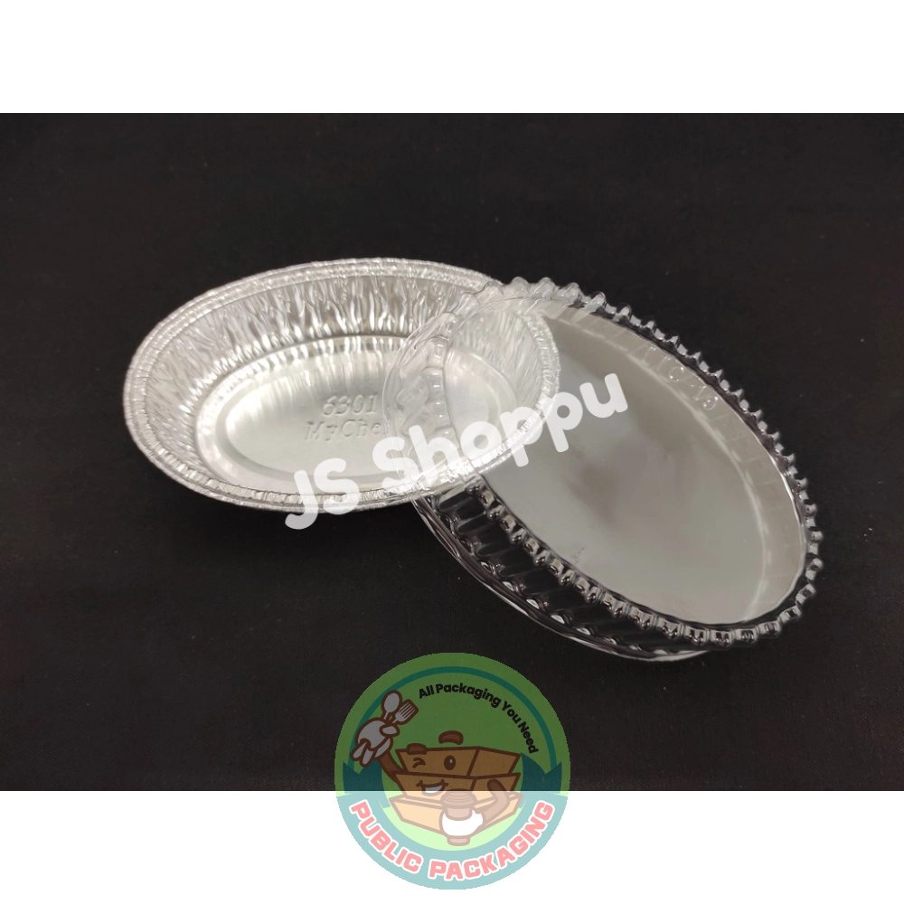 6301-P Aluminium Foil Tray with Clear Lid (10 sets 卤) / Bulat / Round / Foil Tray 6301 - P