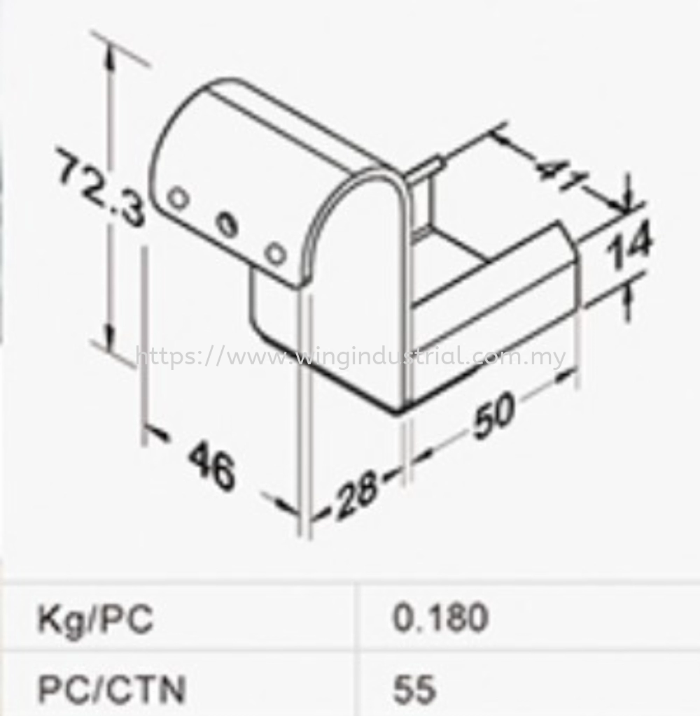 40B Roller Track Mounting Bracket Drop Stop (RH-40BH3A)