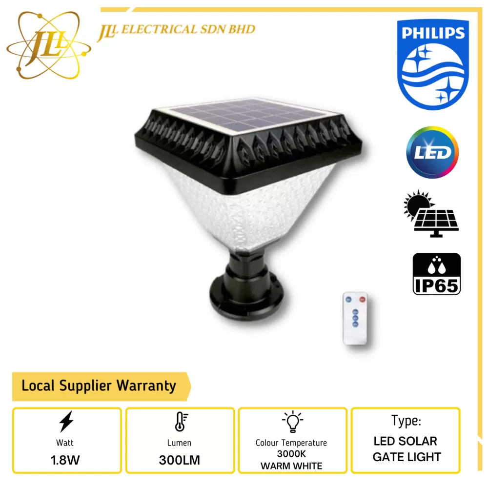PHILIPS ESSENTIAL SMARTBRIGHT BGC010 LED3/730 1.8W 300LM IP65 3000K SQUARE  LED OUTDOOR SOLAR GATE LIGHT COMES WITH REMOTE PHILIPS LIGHTING PHILIPS  OUTDOOR LIGHT Kuala Lumpur (KL), Selangor, Malaysia Supplier, Supply,  Supplies, Distributor