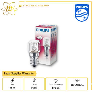 PHILIPS 15W 235V E14 CLEAR OVEN BULB