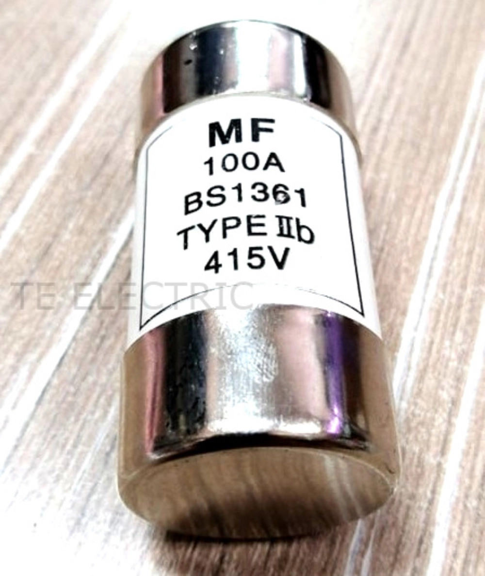 BS 1361 100A 415V ROUND TYPE CERAMIC FUSE 13mm X 61mm CUT OUT FUSE