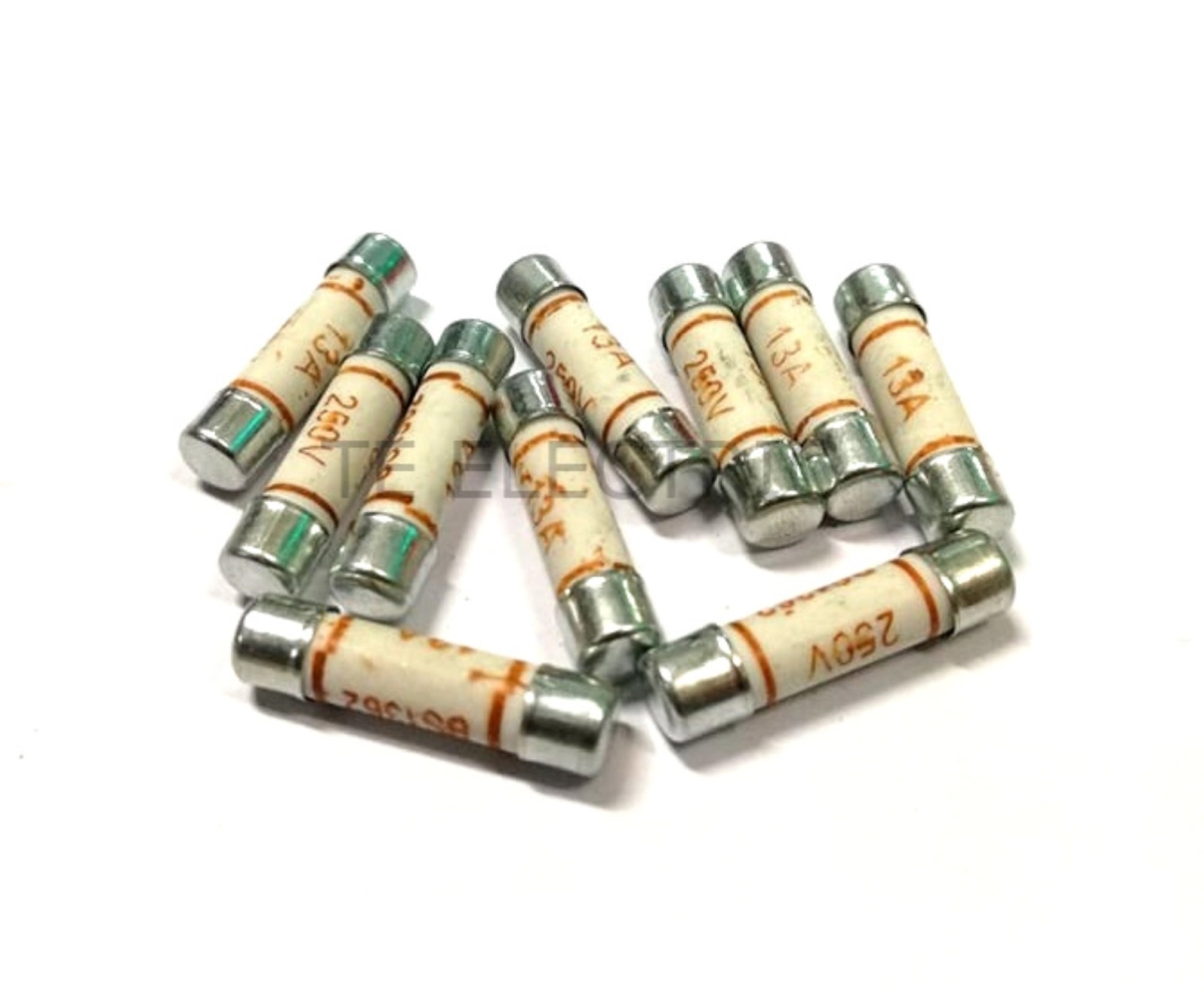 13A PLUG TOP FUSE / SWITCH FUSE / REPLACEMENT CERAMIC FUSE 25MM X 6MM