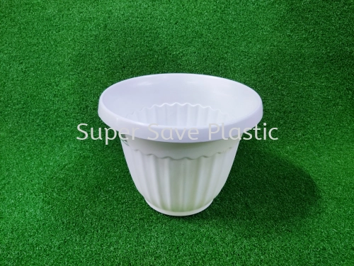 FC1-613 FLOWER POT WHITE/BROWN